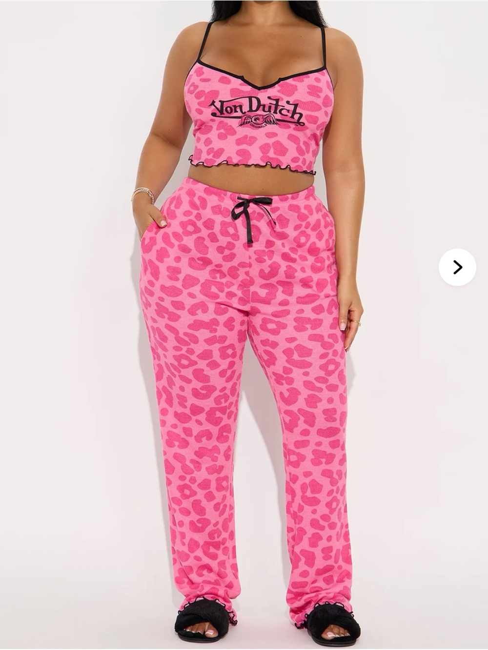 Von Dutch Waffle Cami Leopard PJ Pant Set